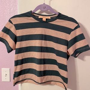 Striped cropped shirt